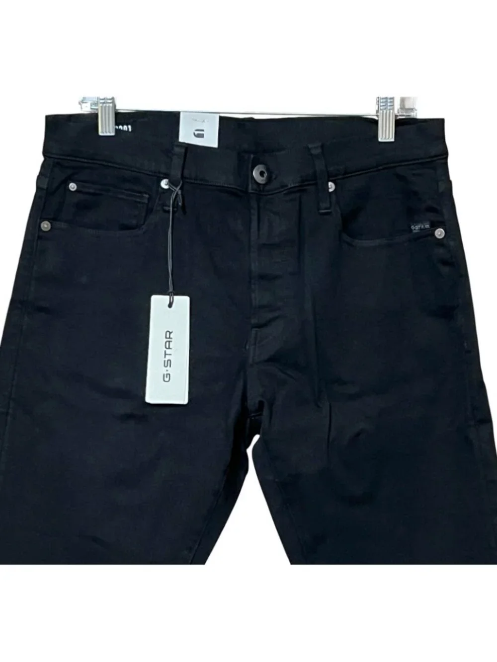 G-Star RAW 3301 Slim Jeans 32x30 NWT Black Stretch Denim Button Fly Streetwear